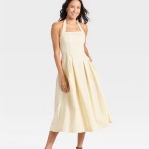 A New Day Cream Midi Halter Dress